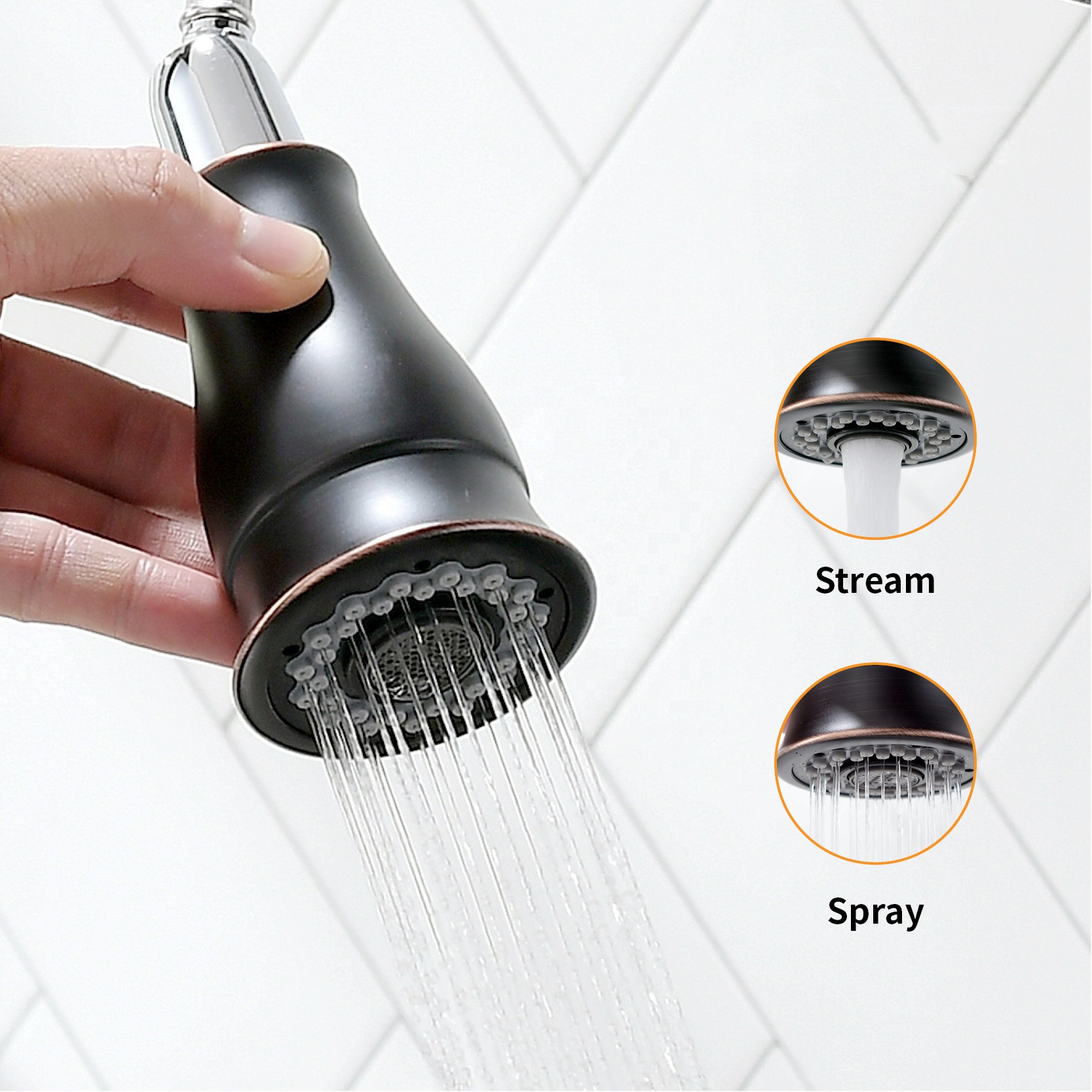 Torneira de cozinha com sensor pescoço de ganso Torneiras de latão com pulverizador suspenso Misturador de torneiras de cozinha