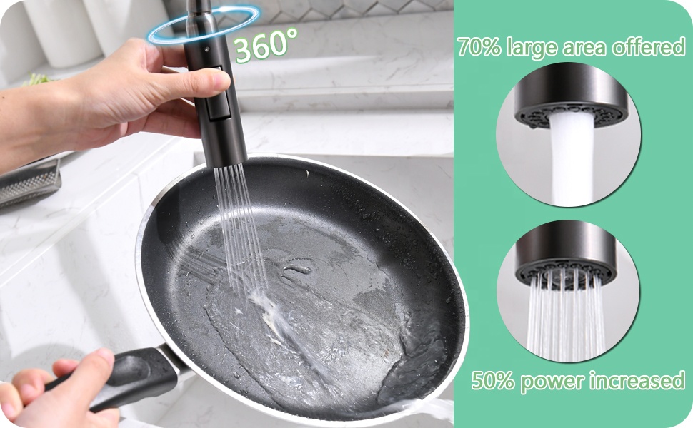 APS238-MB torneira de pia de cozinha preta flexível torneira de cozinha mangueira Sus304 torneira de cozinha