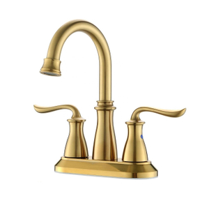 Torneiras de luxo ouro ouro para lavagem de três furos torneiras torneiras para pia de banheiro misturador torneira de água