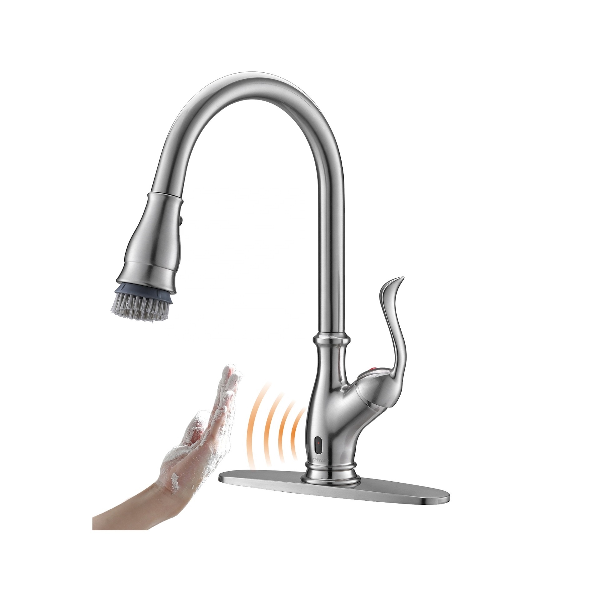 Torneira sem toque com sensor de torneira com sensor de toque torneira de cozinha com pulverizador suspenso