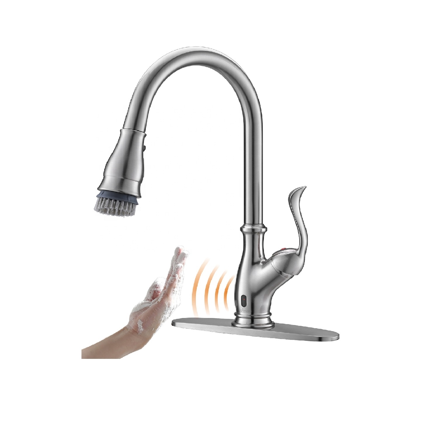 Sensor de torneira de rotação 360 com sensor de toque inteligente torneira de cozinha de latão