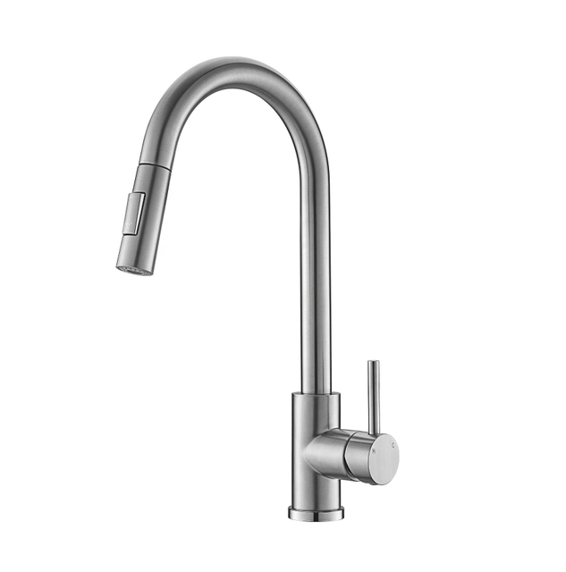 Torneiras de cozinha modernas de níquel escovado torneira de cozinha com spray