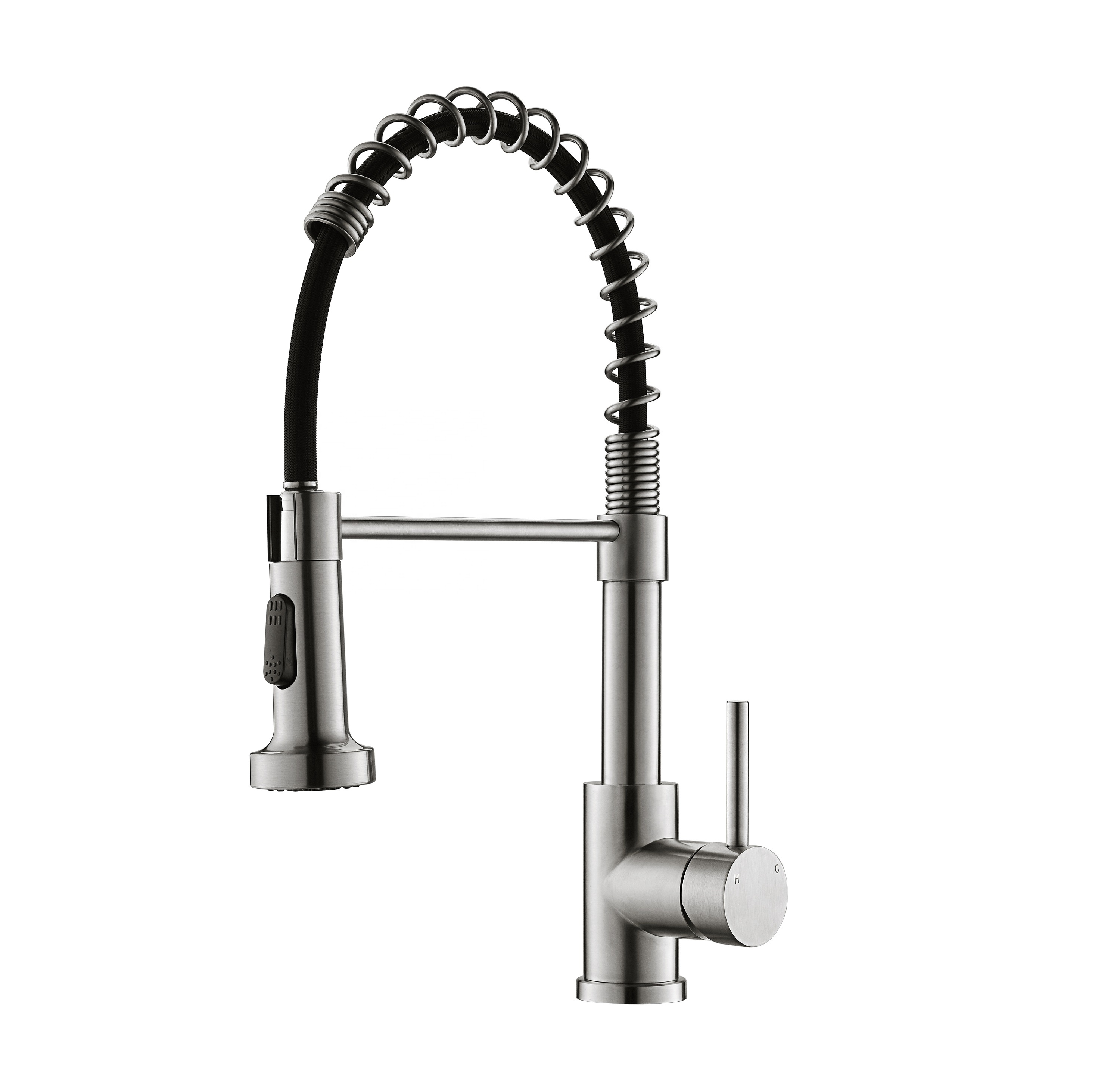 Torneiras de cozinha com pulverizador pull down torneiras de níquel escovado torneiras de cozinha de aço inoxidável